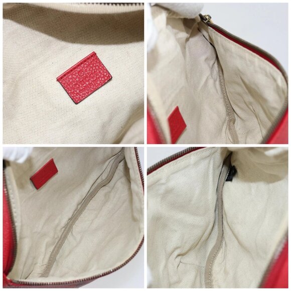 GUCCI Web Sherry Line Body Bag Leather Red 530412 Auth 146075 - Picture 15 of 16